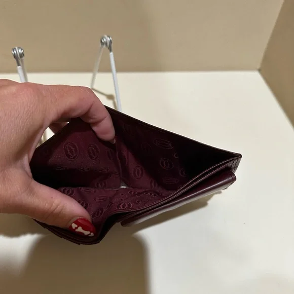 Cartier Bifold Bordeaux Leather Bifold Wallet